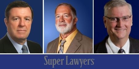 From left to right: Jeffrey Rice, John B. Cechman, Richard L Purtz. Beneath them, the text: "SUPER LAWYERS"